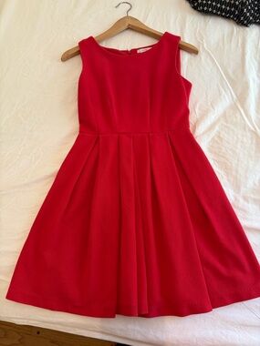 Esley Bright Red Sleeveless Fit-and-Flare Dress